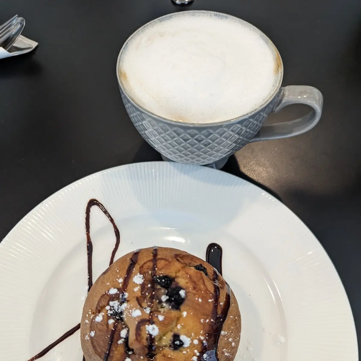 Blueberry Muffin and Latte