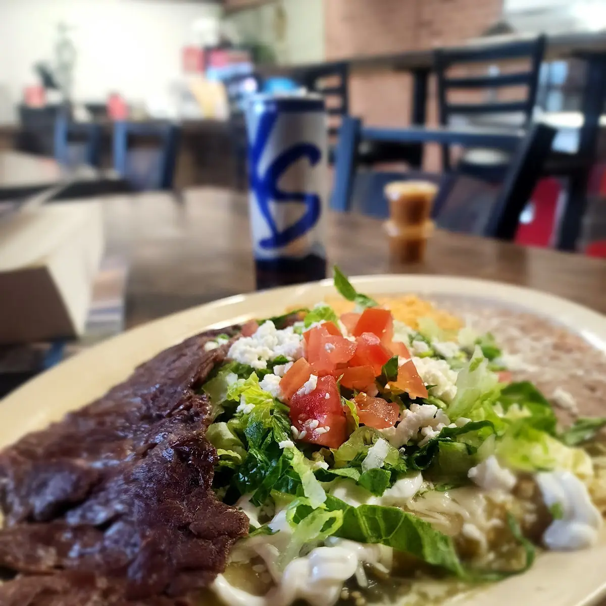 Enchiladas Verdes with Stake
