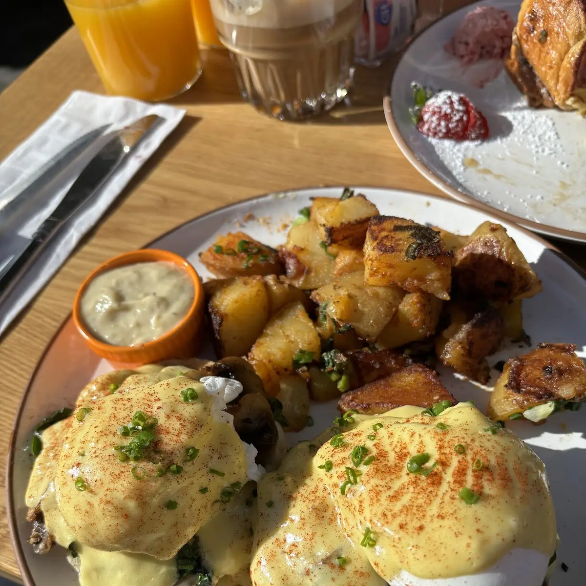 Eggs Benedict with Roasted Potatoes
