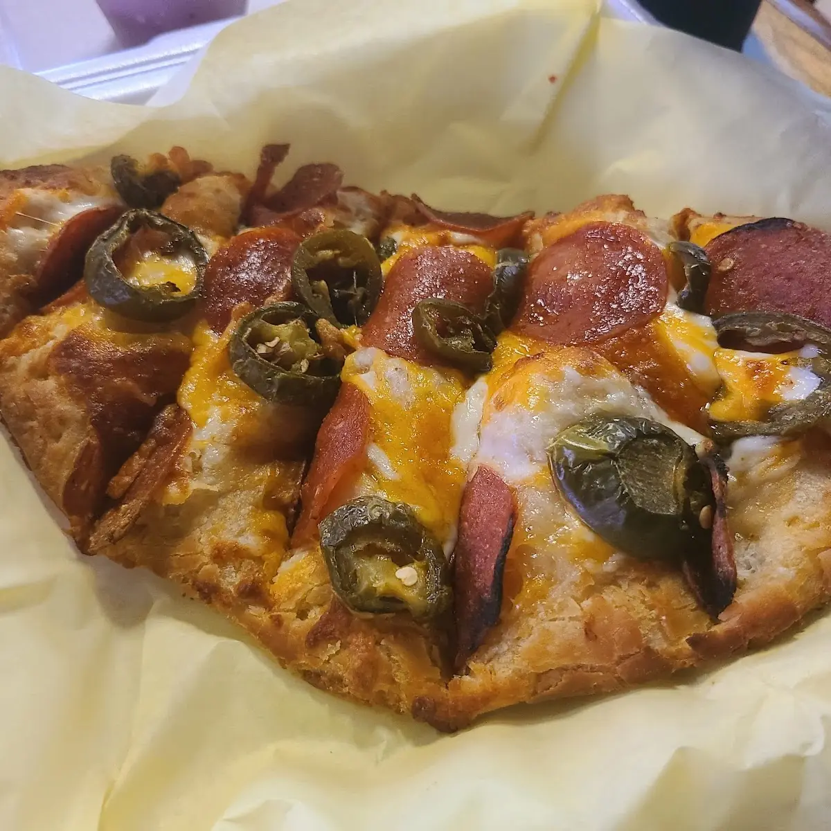Cheesy Bread with Jalapeños & Pepperoni