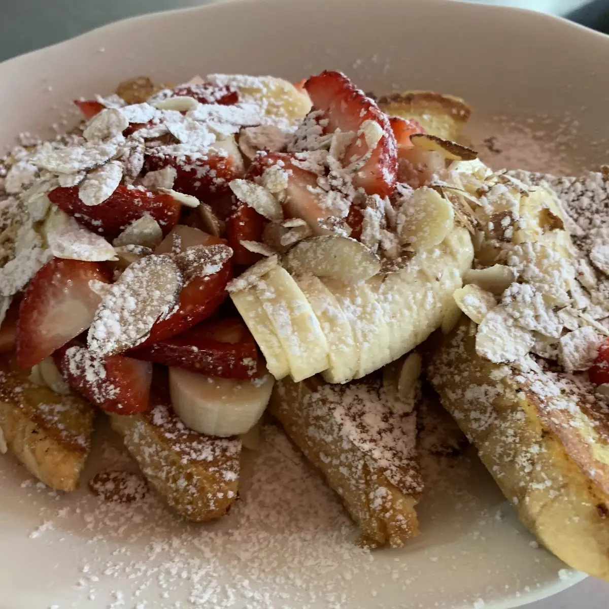 Strawberry Banana Almond French Toast