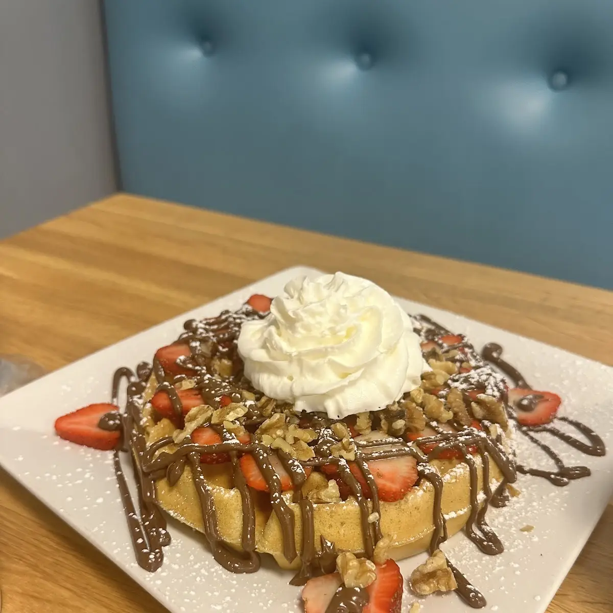 Strawberry Nutella Walnut Waffle