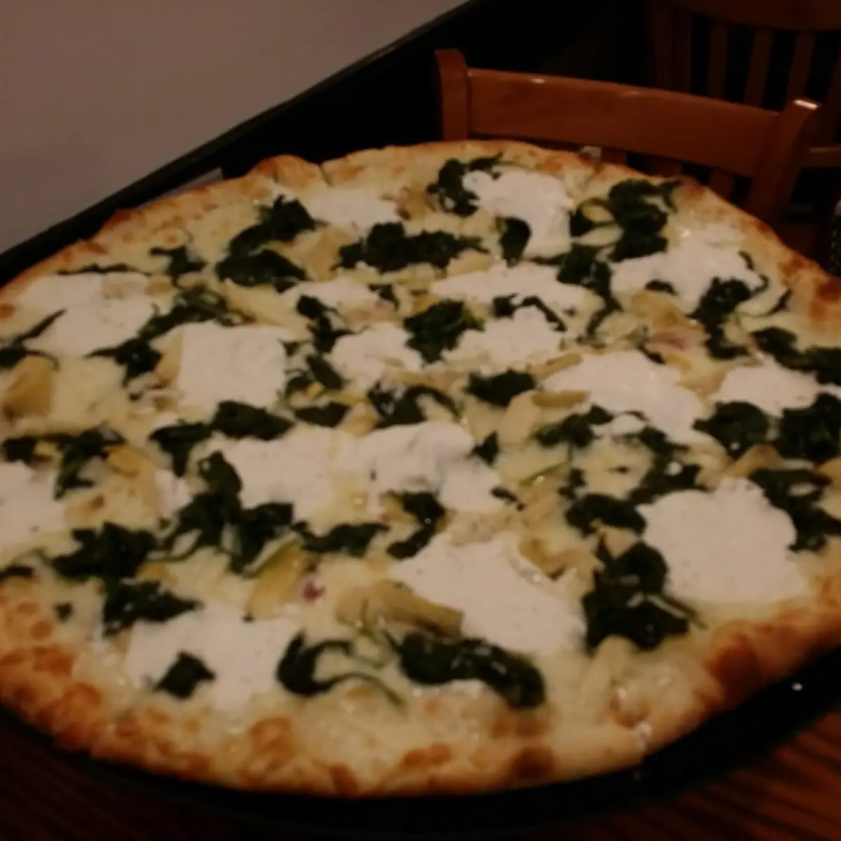 White Pizza w Spinach & Artichoke Hearts