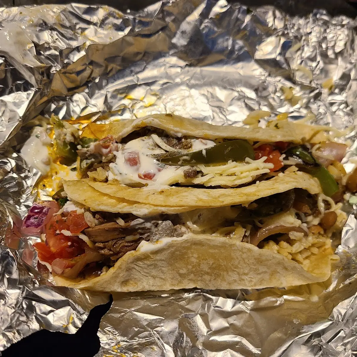 3 Tacos with Barbacoa and Brown Rice