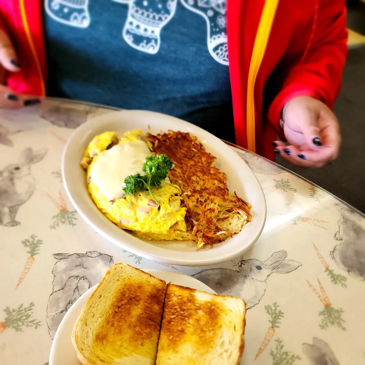 Ham and Cheese Omelette Hash Browns
