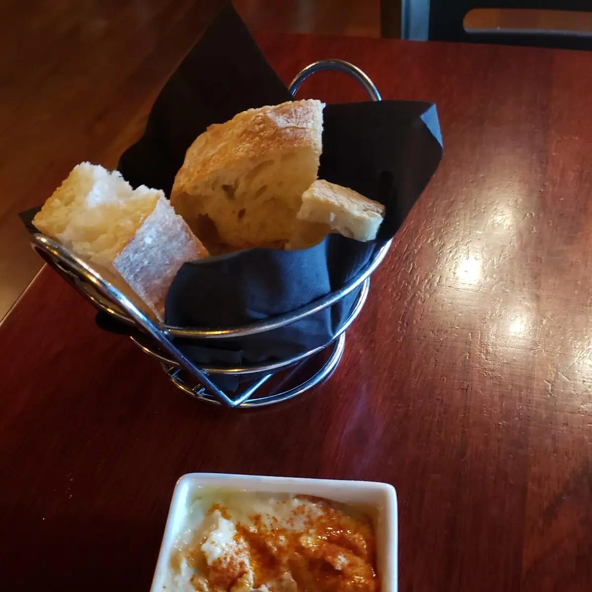Complimentary Bread and Hummus