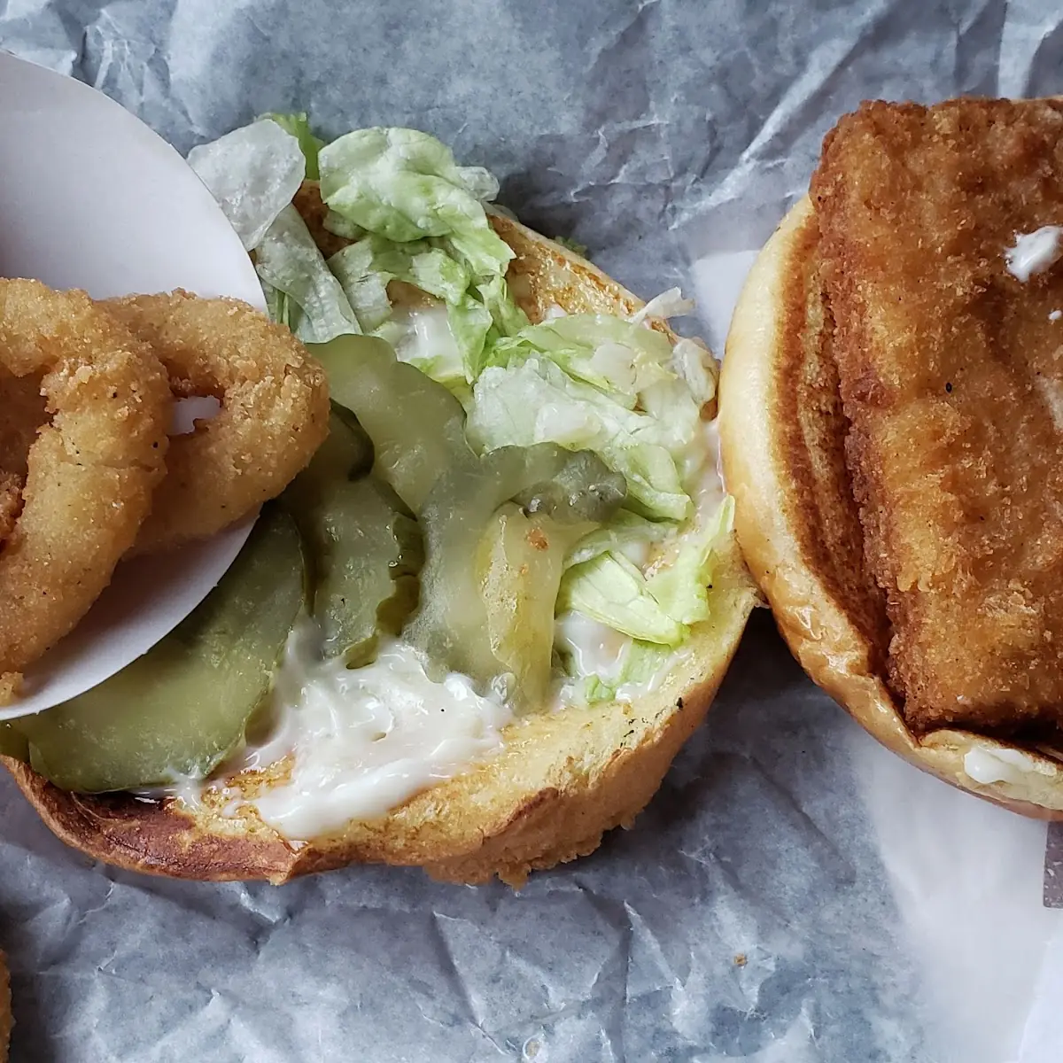 Onion Rings& Fish Sandwich