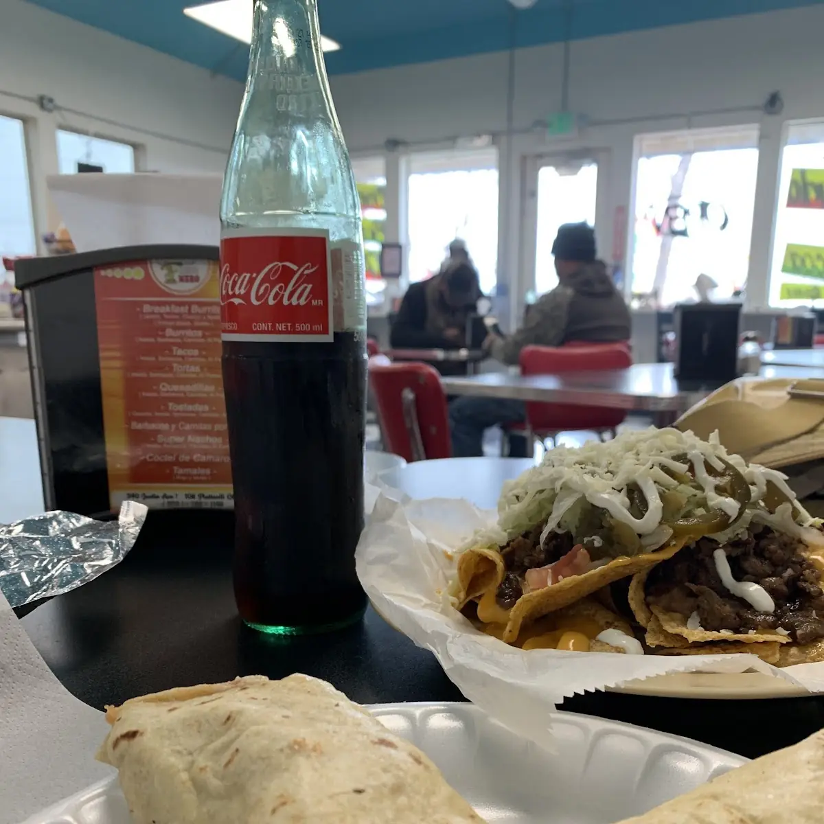 Chile Relleno Burrito and Steak Tacos Al Pastor