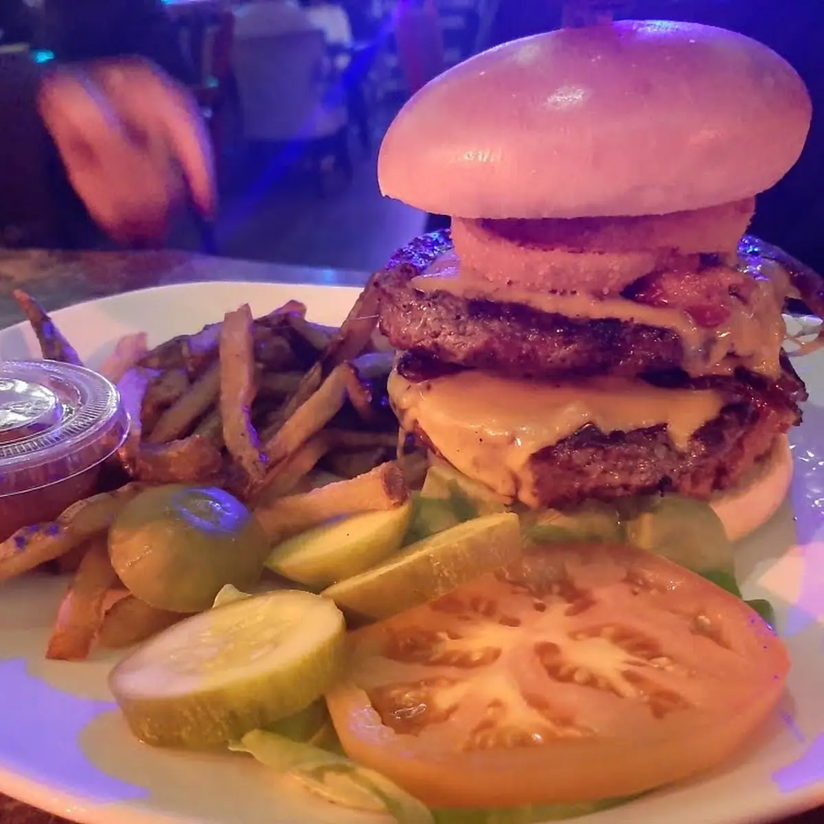Double Bacon Burger and Fries
