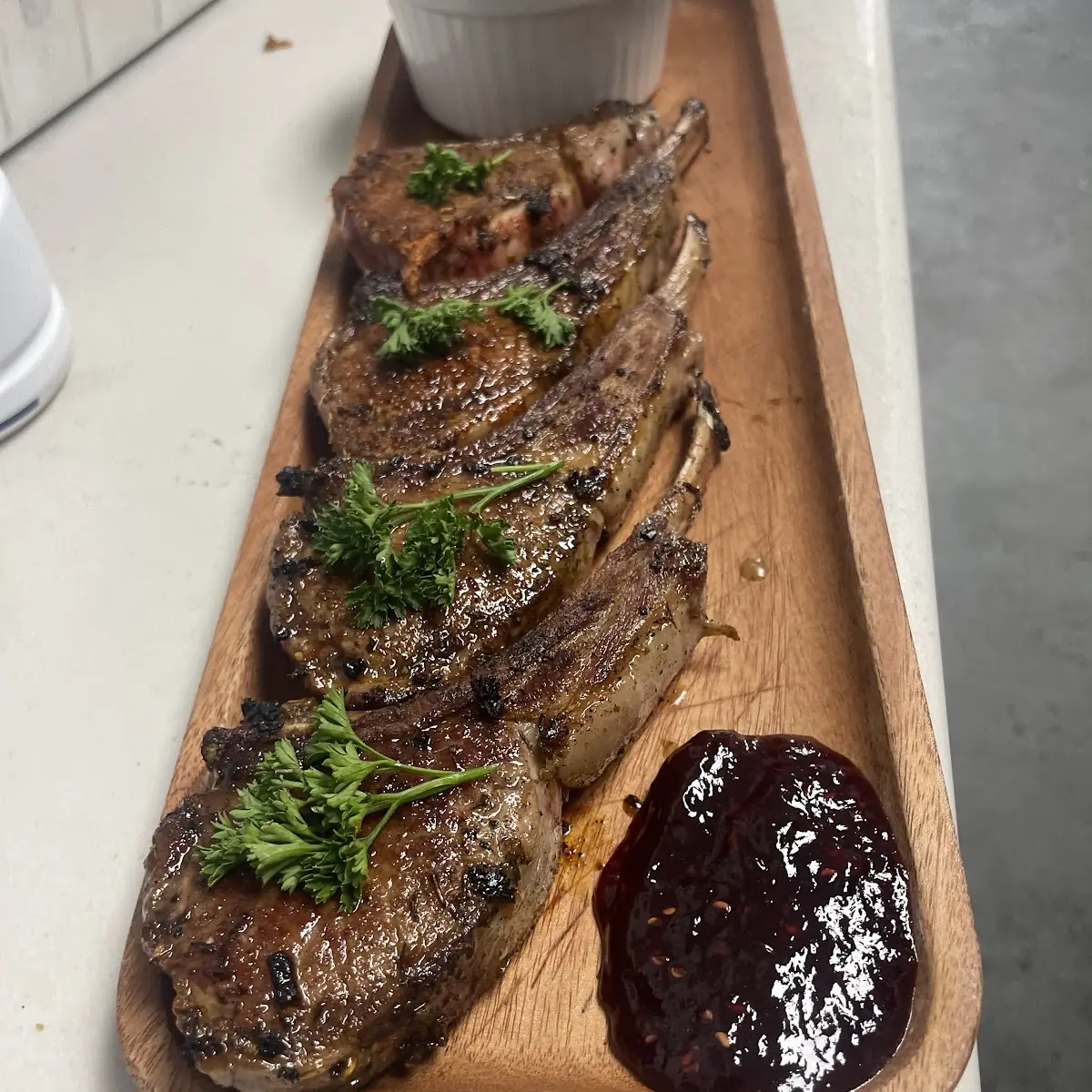 Ribeye Steak with Garlic Mashed Potatoes and Asparagus