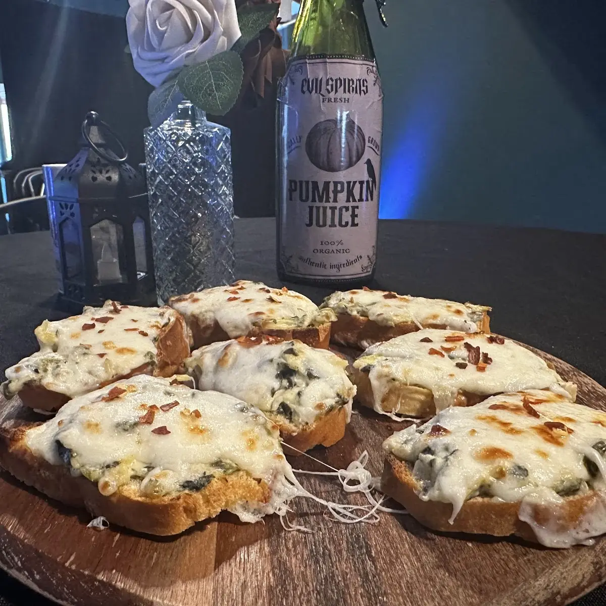 Spinach Artichoke Crostini