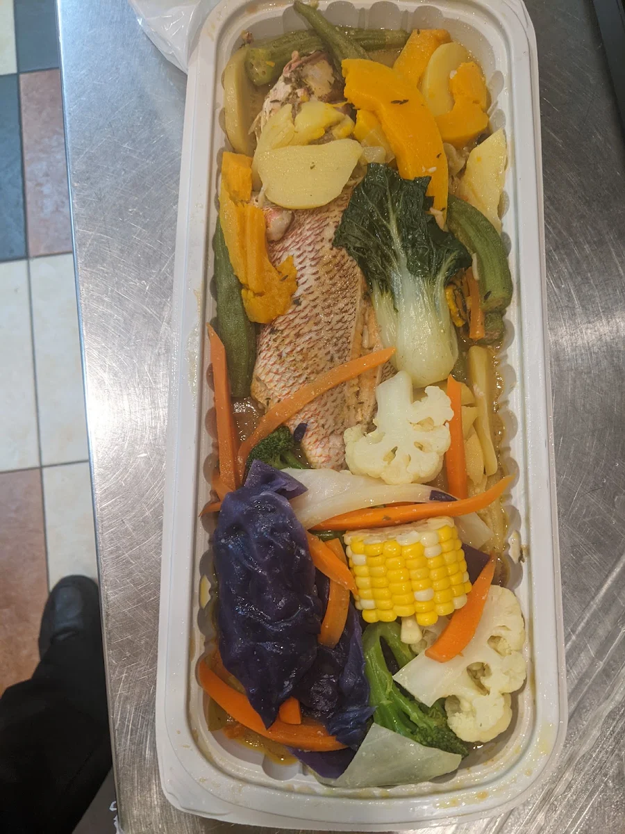 Steam Fish with Vegetables, Topaz Kitchen - North York