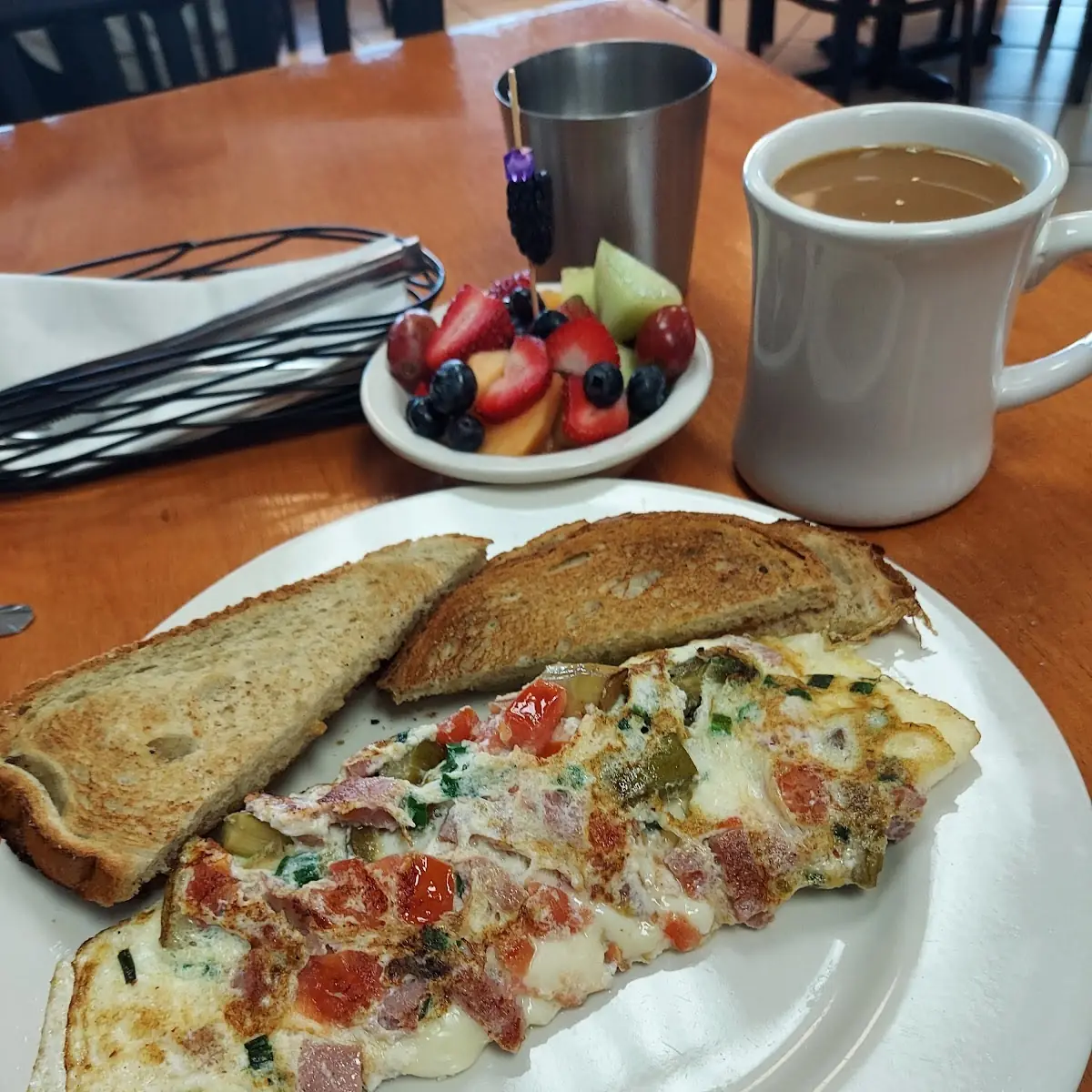 Egg White Omelette with Pork Roll and Vegetable