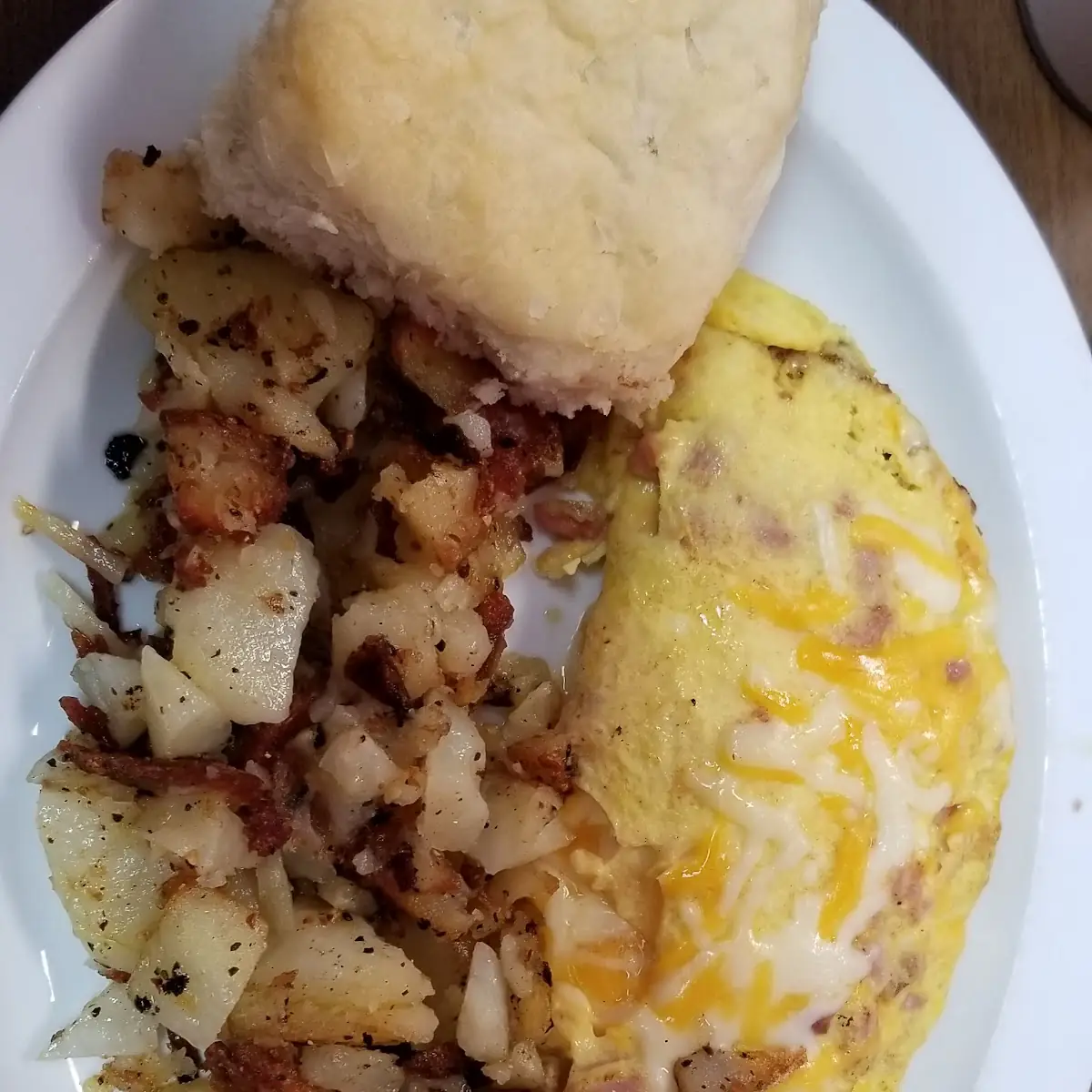 Ham and Cheese Omelet Home Fries