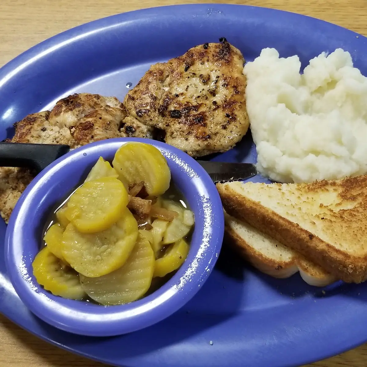 Grilled Chicken Mashed Potatoes and Squash
