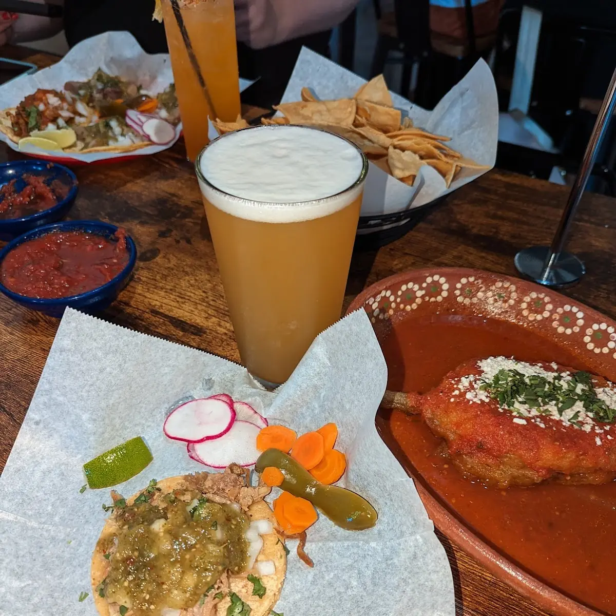 Chile Relleno and Carnitas Taco