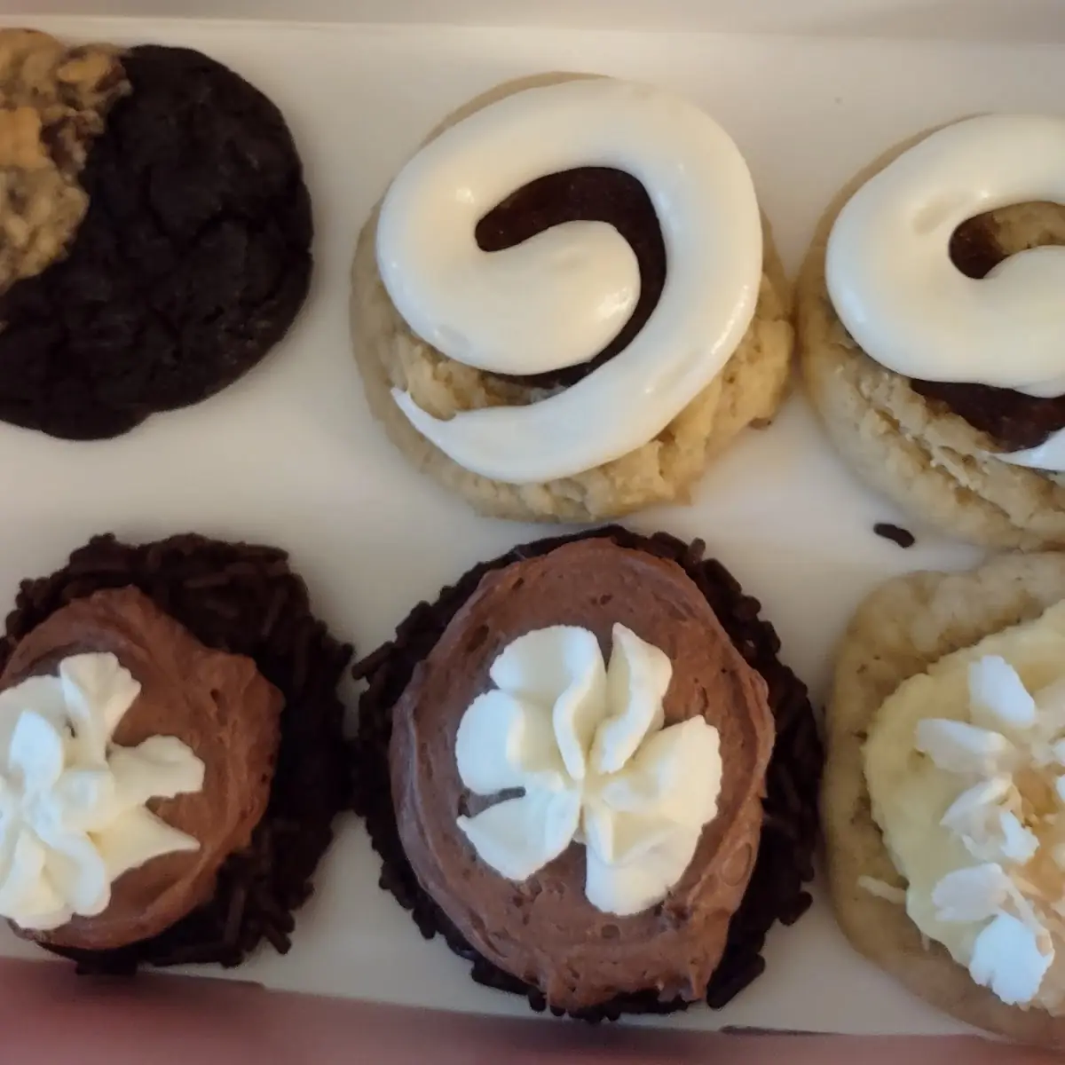 Brookie Cookie Cinnamon Roll Cookie Chocolate Milkshake Cookie and Coconut Cream Pie Cookie