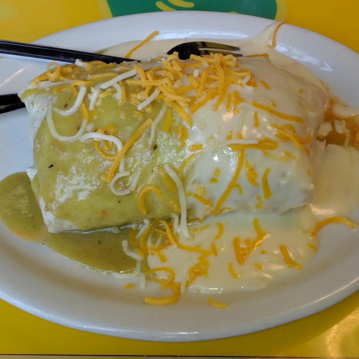 Smothered Shredded Chicken Burrito