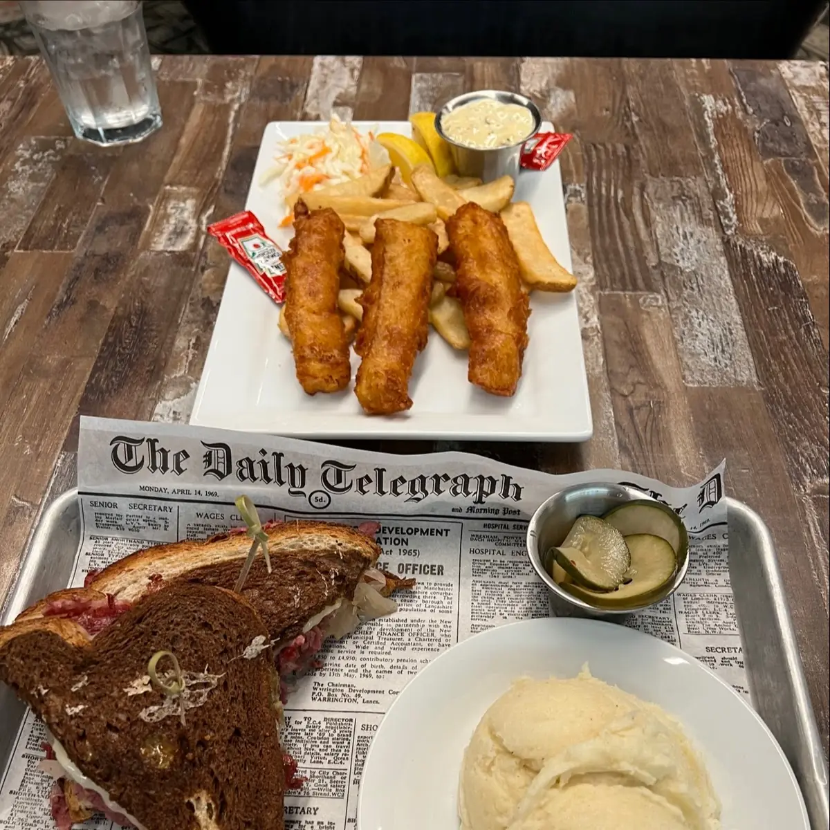Reuben Sandwich and Mashed Potatoes