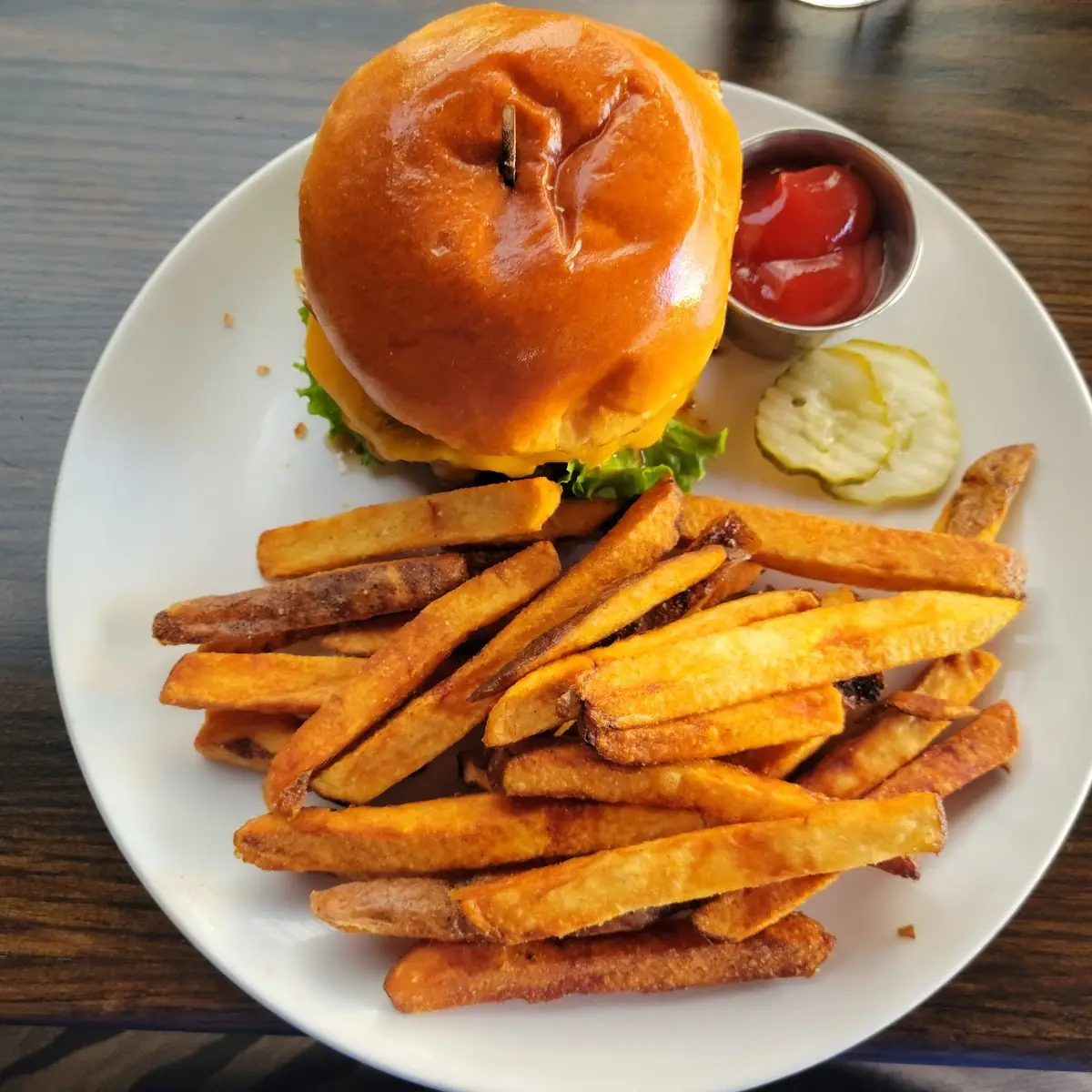 Cheese Burger and Fries