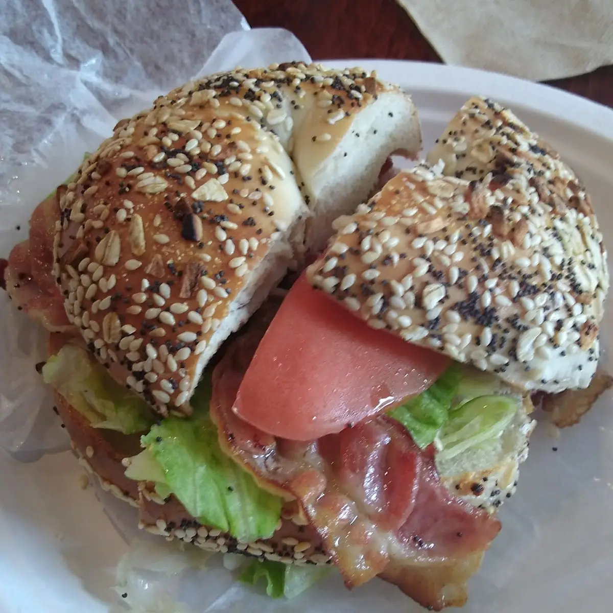 blt in a Everything Bagel