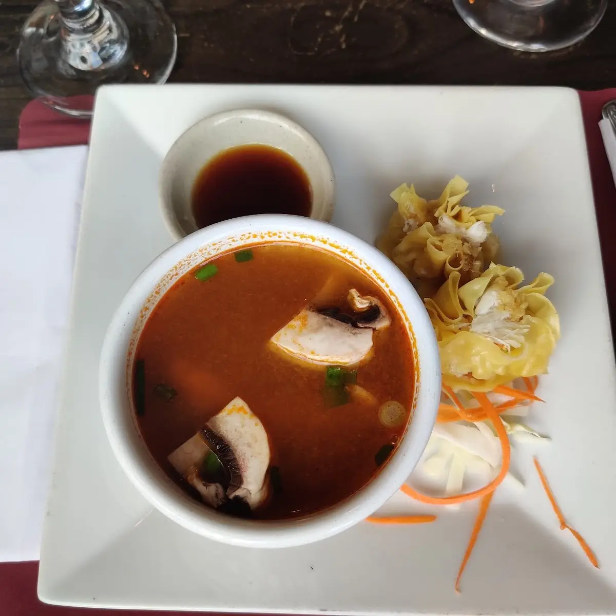 Tom Yum Soup with Kanoom Jeeb