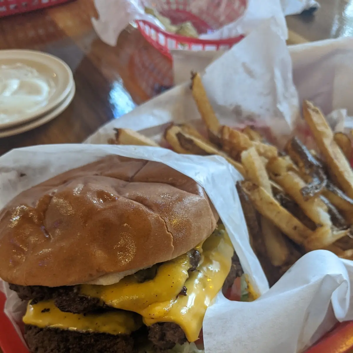 Large Double Cheeseburger and Fries