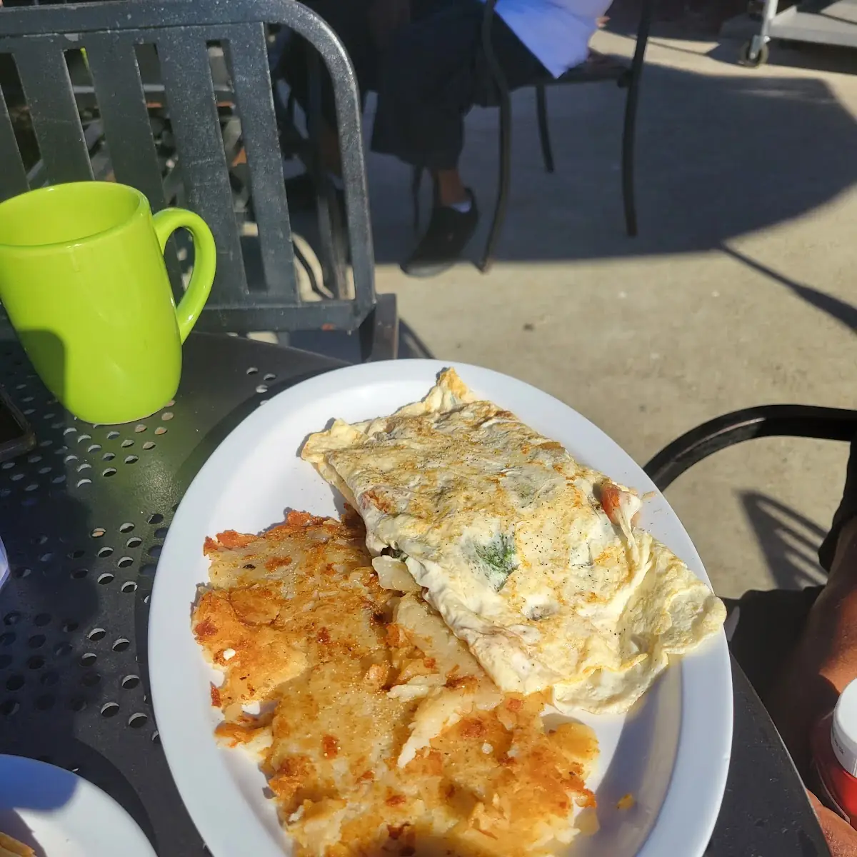 Greek Omelette and Hash Browns