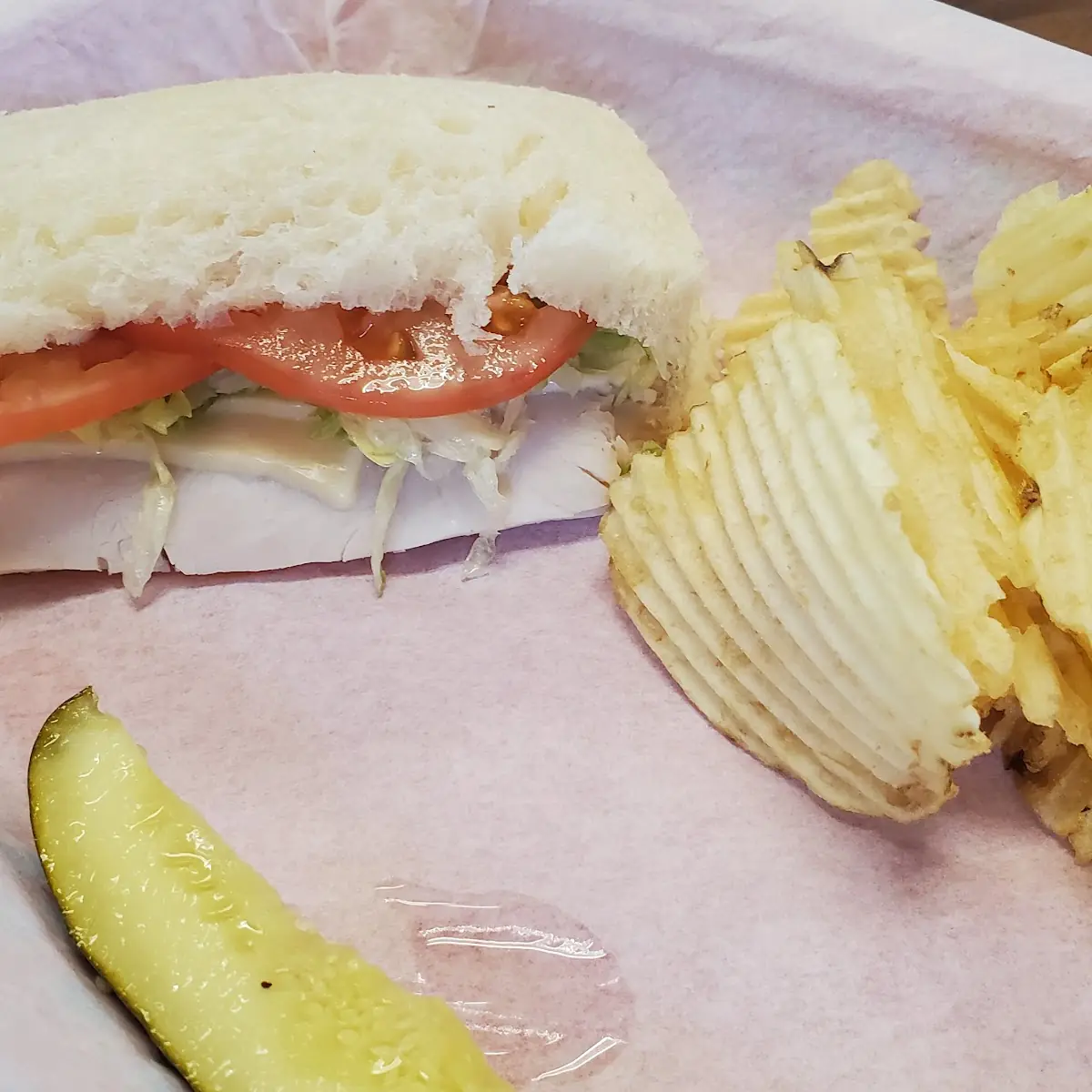 Turkey Sandwich and Chips