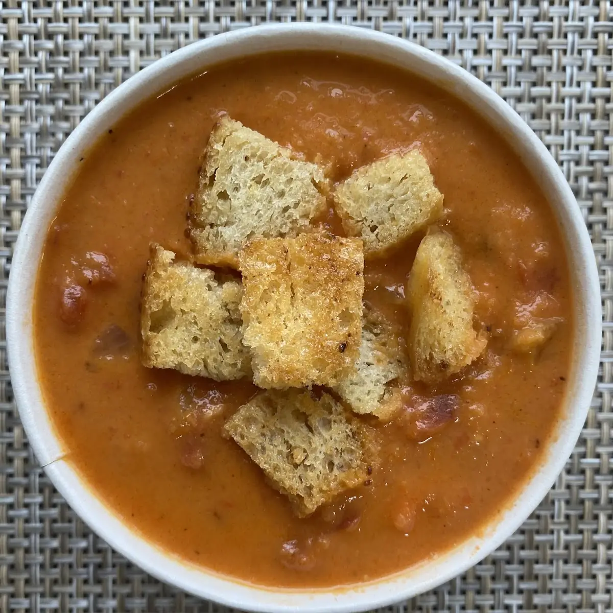 Roasted Tomato Bisque with Handmade Croutons