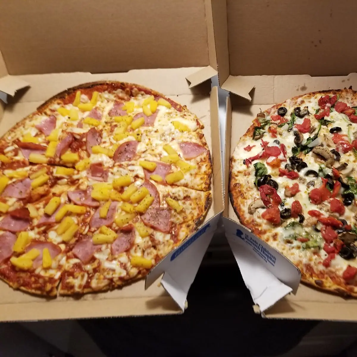 Ham and Pineapple Also Pacific Veggie Pizza