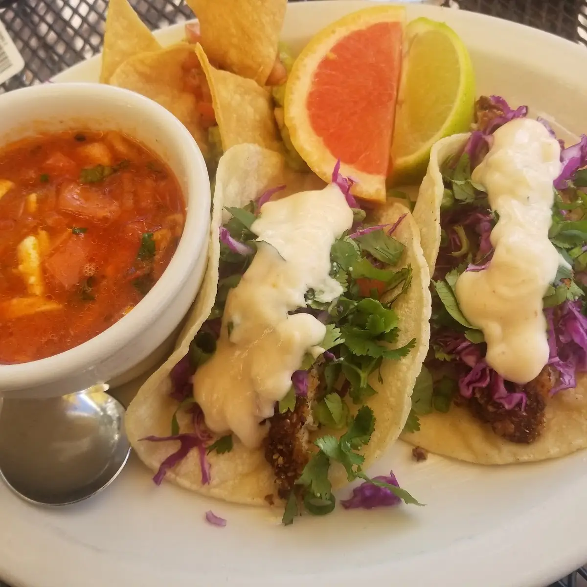 Fish Tacos and Tortilla Soup