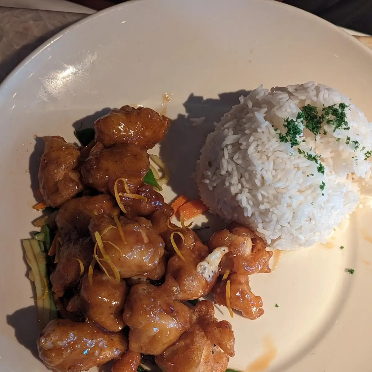 Orange Chicken and White Rice