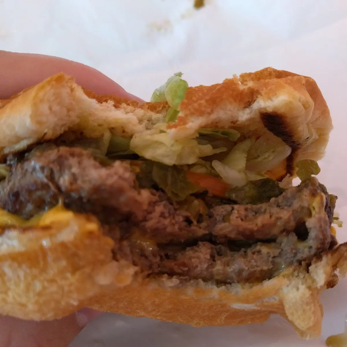 Green Chile Double Cheese Burger