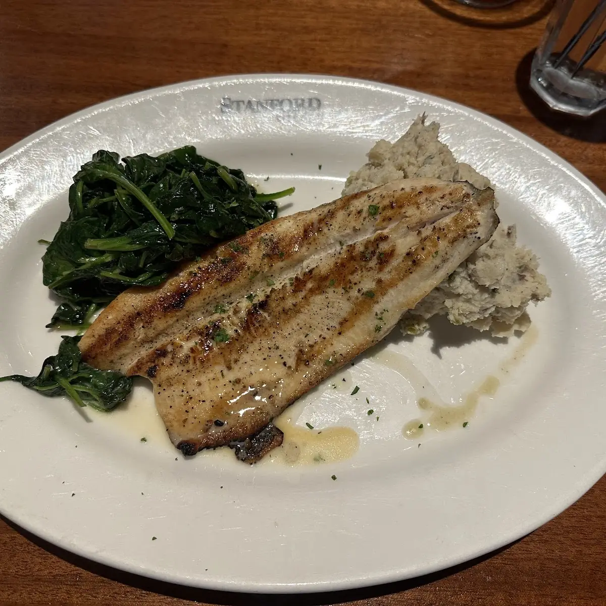 Salmon Sauteed Spinach & Orzo Rice