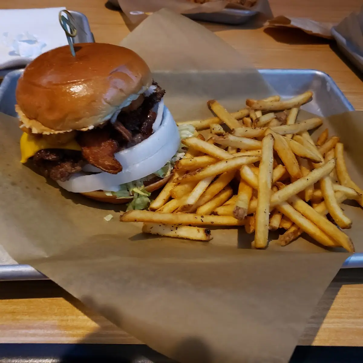 Double Cheese Curd Bacon Burger