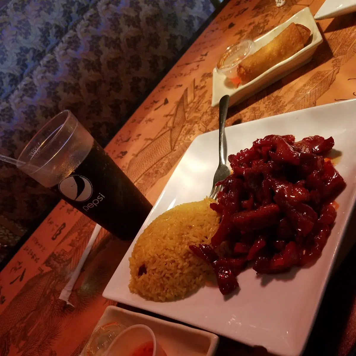 Boneless Spare Ribs with Pork Fried Rice and Egg Roll