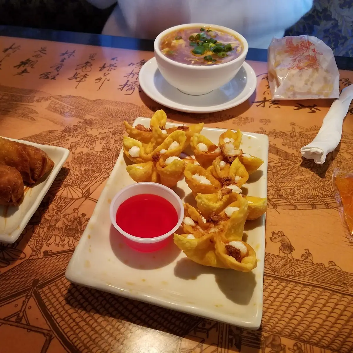 Crab Rangoon and Egg Rolls