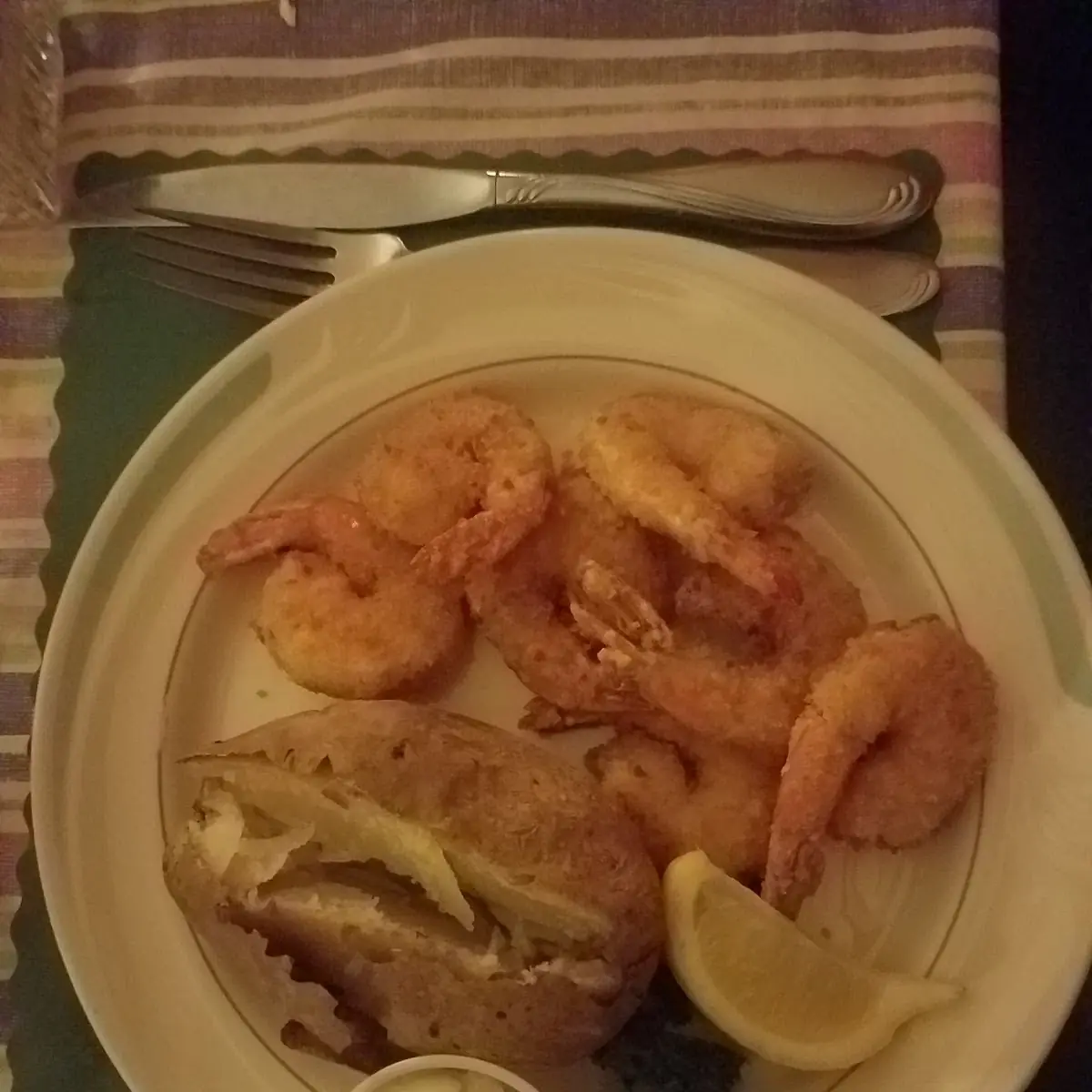 Fried Shrimp and Baked Potato