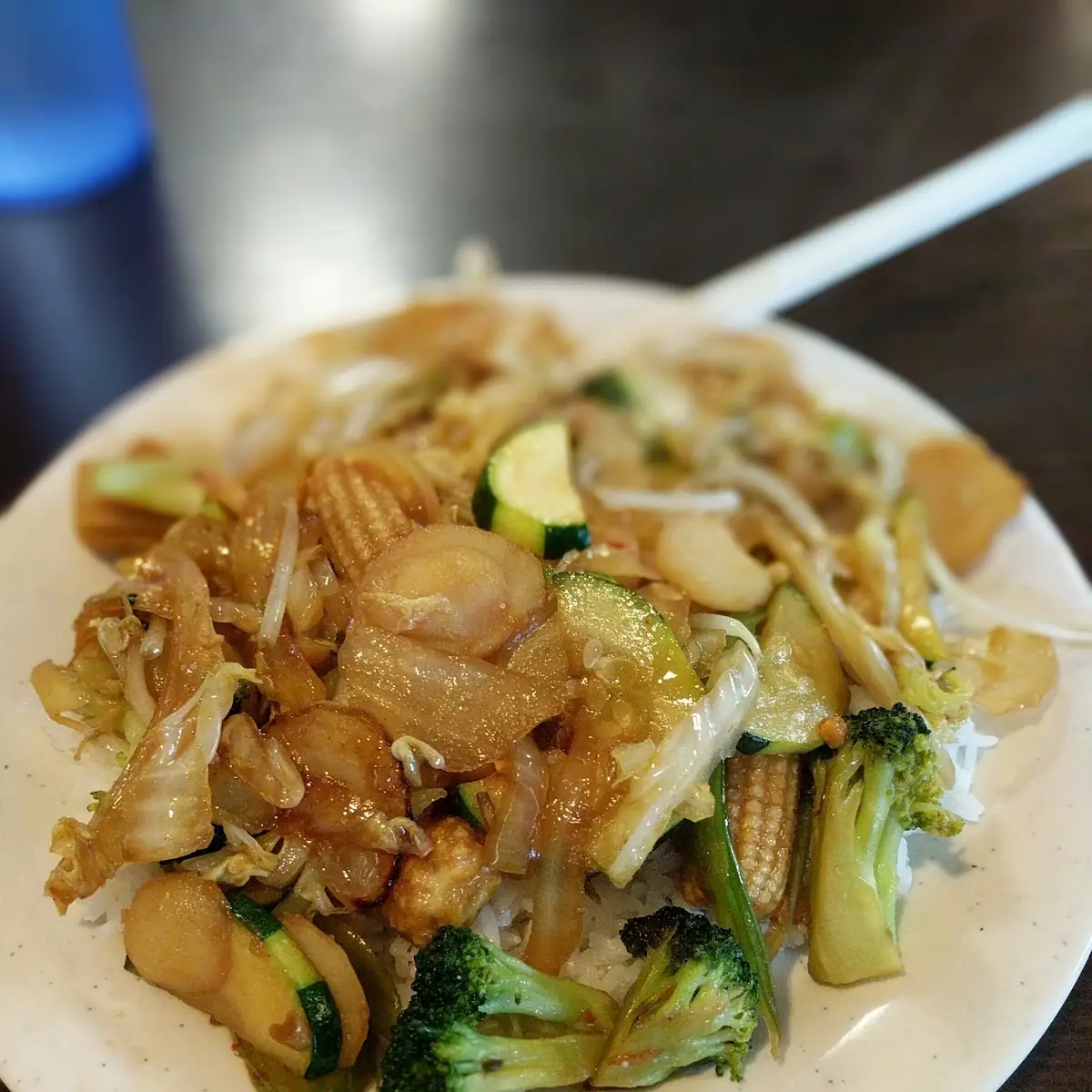 Hibachi Vegetables over Steamed Rice
