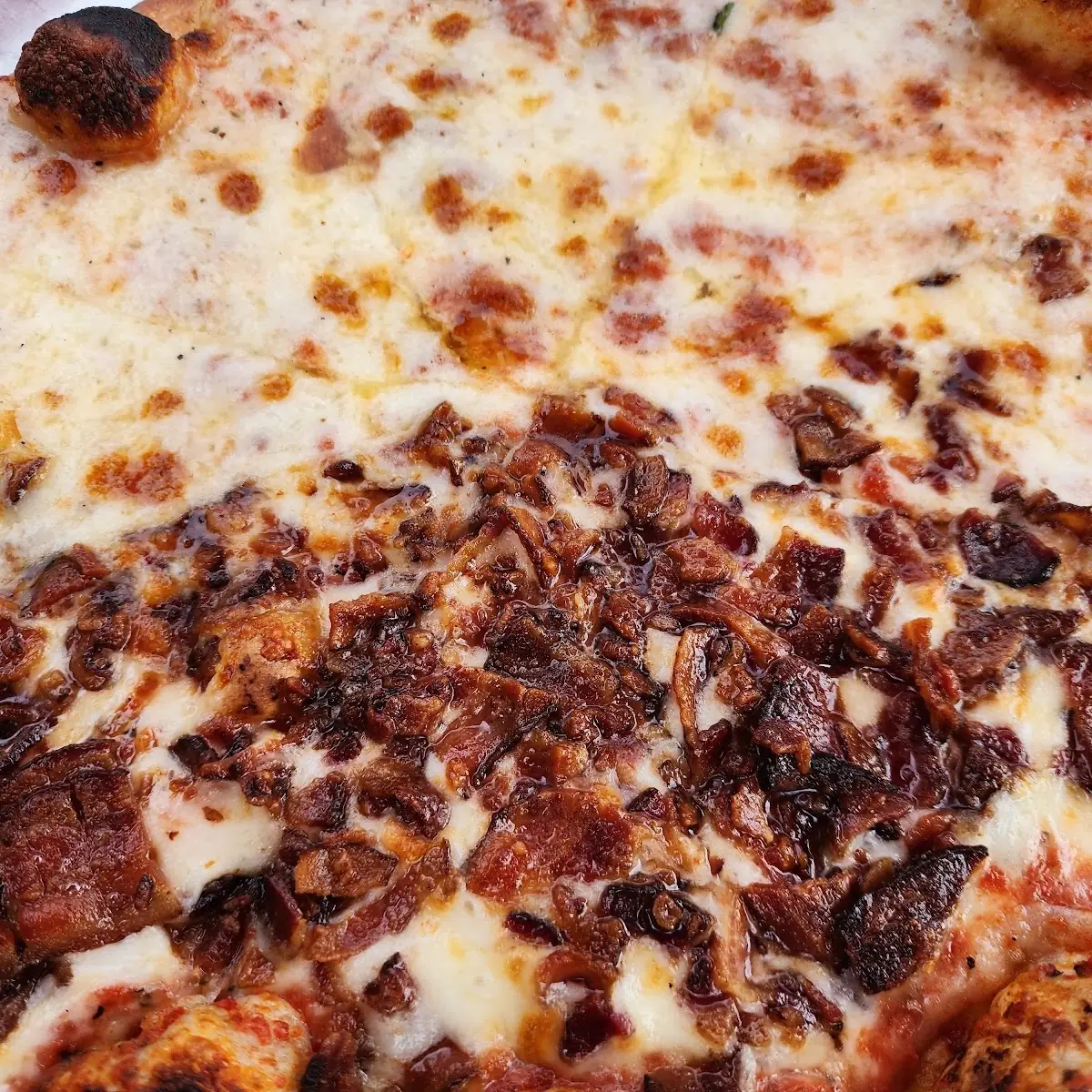 Extra Cheese Pizza with 1 2 Bacon