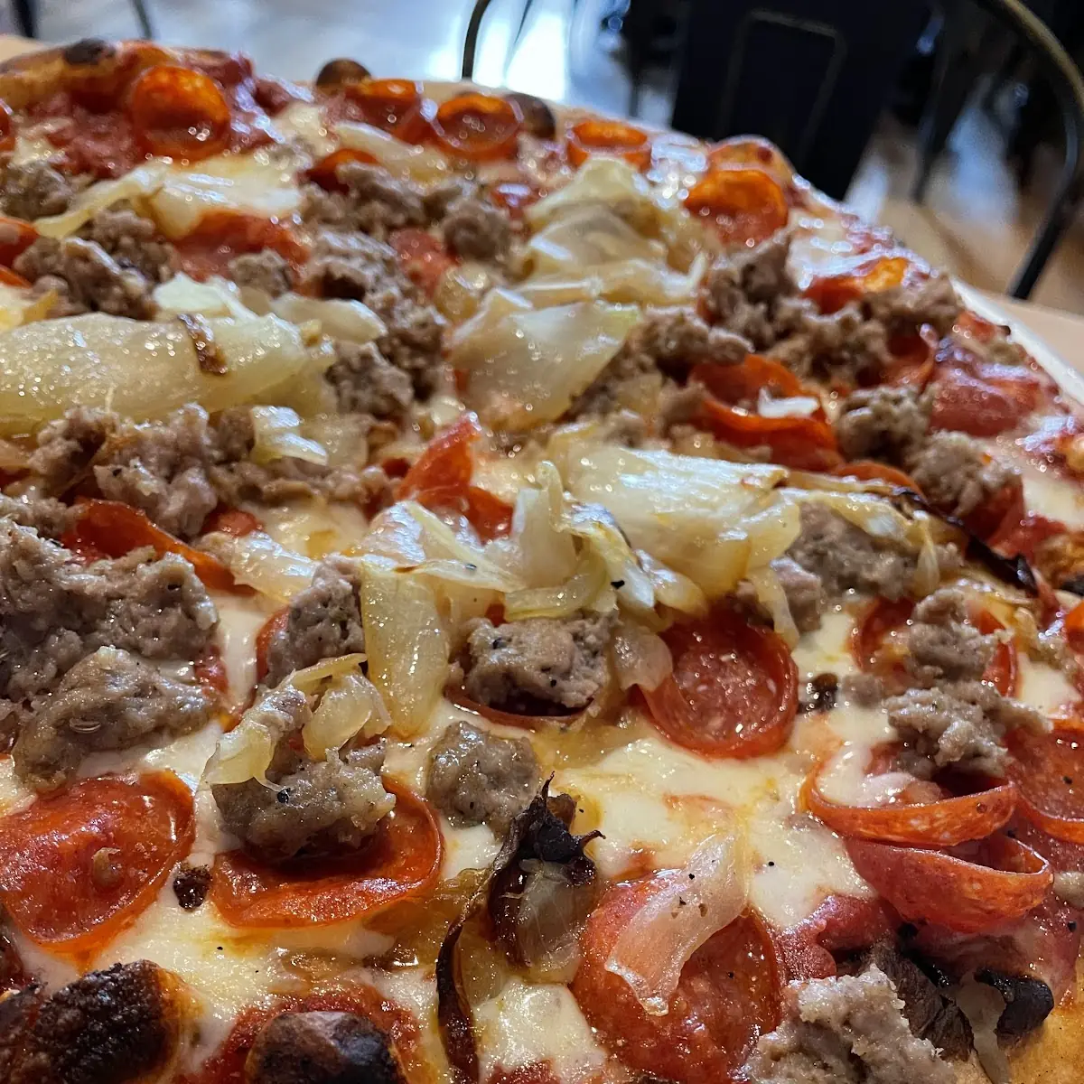 Pepperoni Onion Sausage Pizza