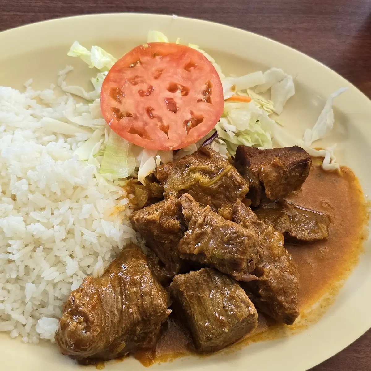 Carne Guisada Con Arroz Blanco