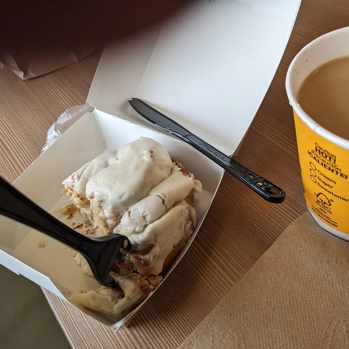 Cinnamon Roll and Coffee