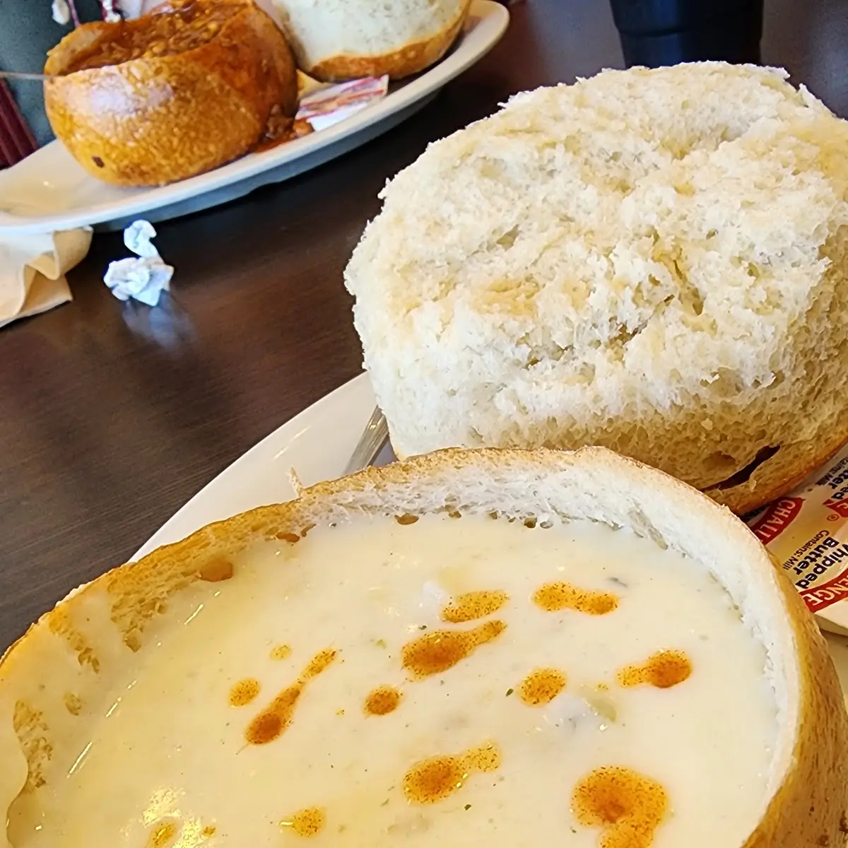 Claim Chowder Bread Bowl with Tuna Melt