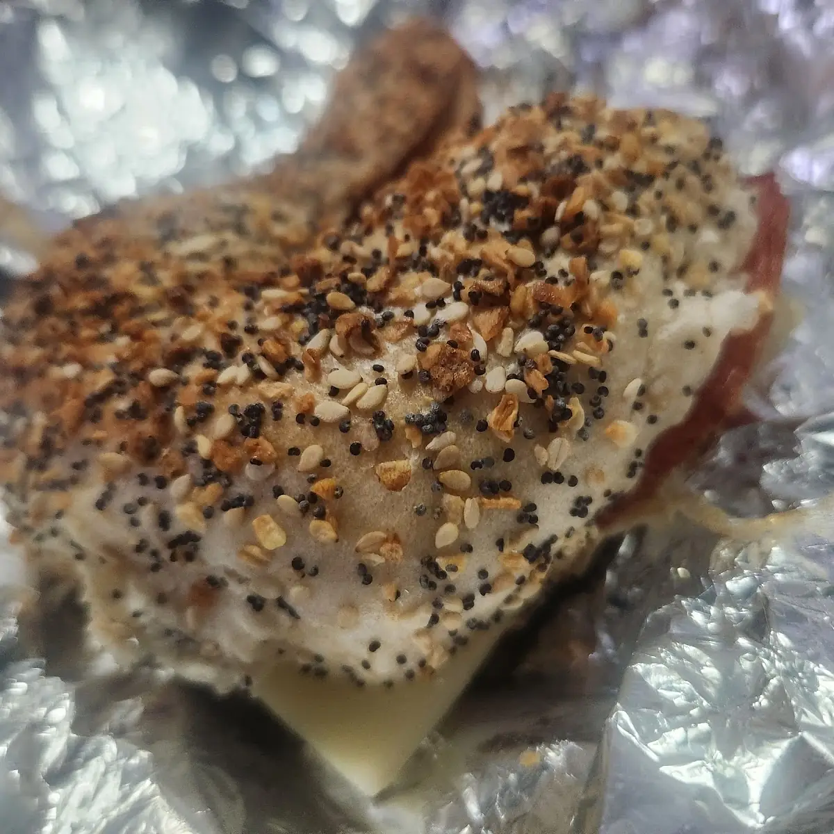 Everything Bagel with Egg Cheese and Porkroll