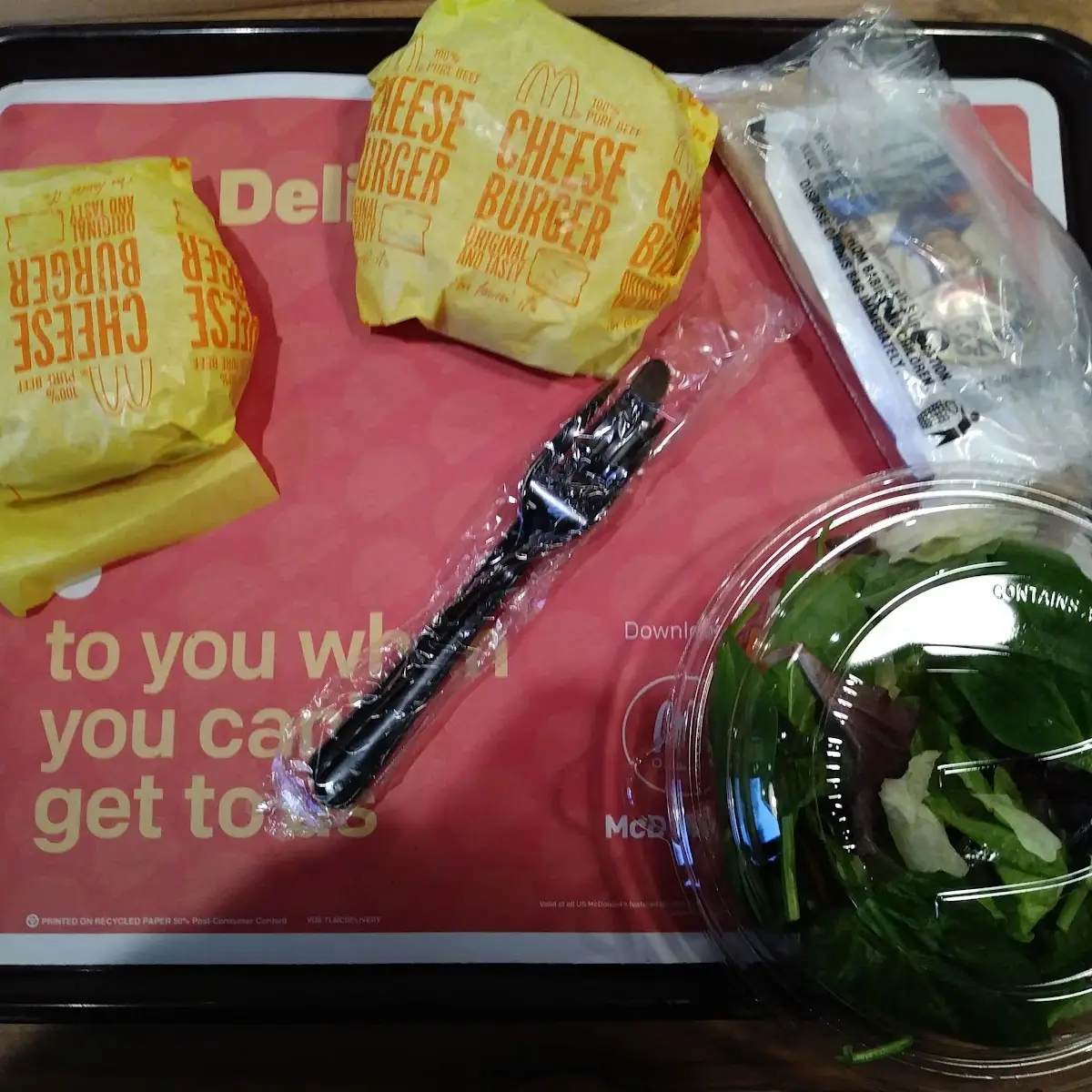Number Nine Ttwould Cheeseburgers with Salad and Drink