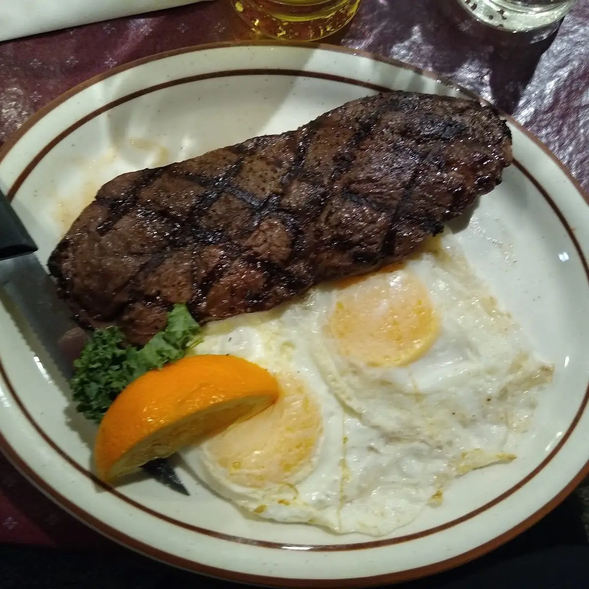 12oz Sirloin Steak and Eggs with Hash Browns