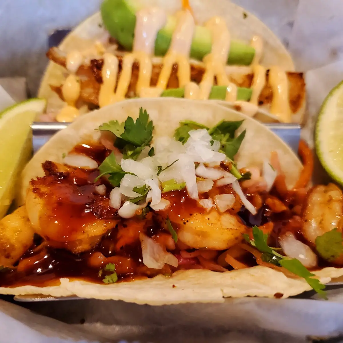 Korean BBQ Shrimp Taco