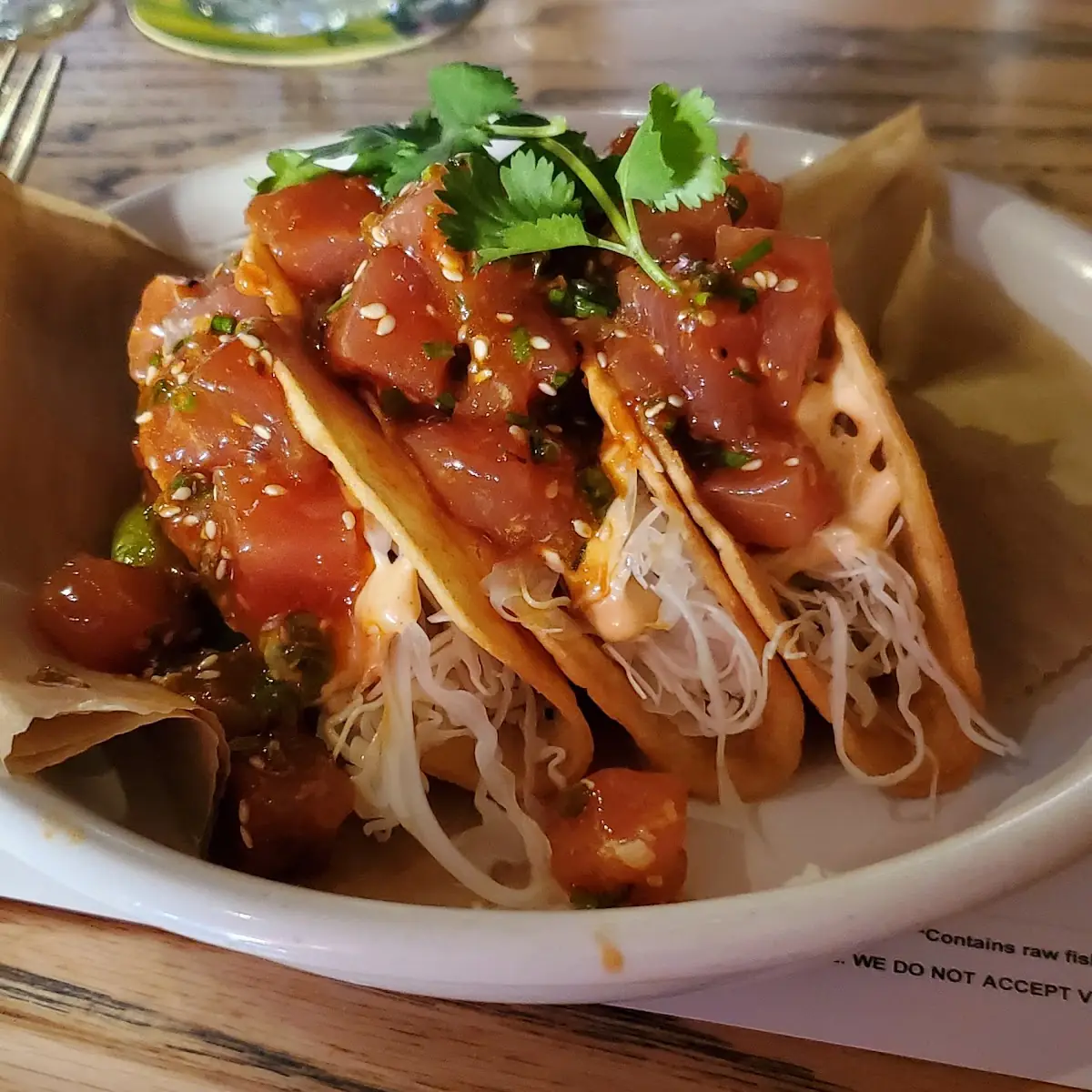 Yellowfin Tuna Poke Tacos